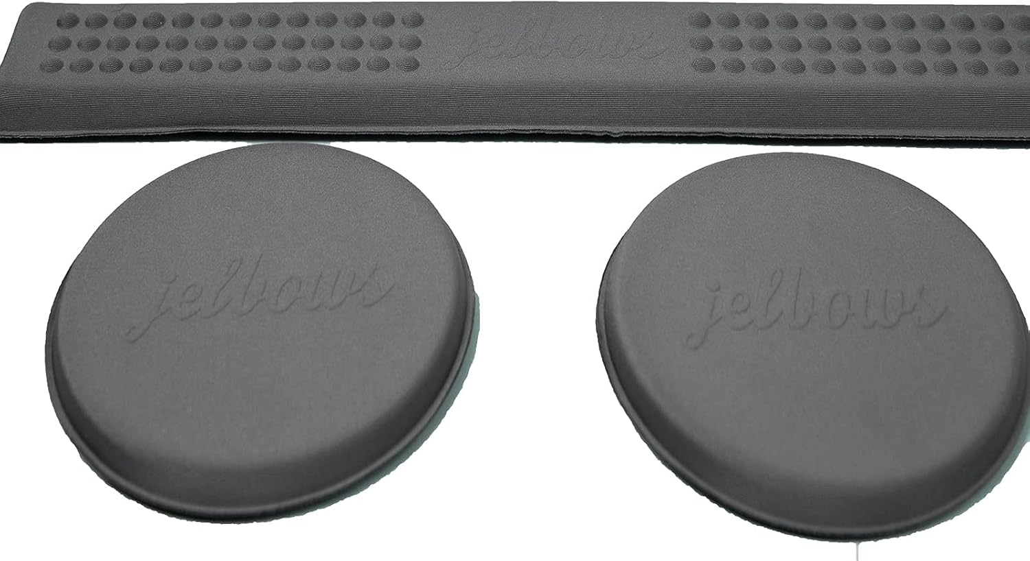 Jelbows Ergonomic Gel Elbow Pads & Keyboard Wrist Rest Cushion Bundle for Desk (Graphite Fabric)