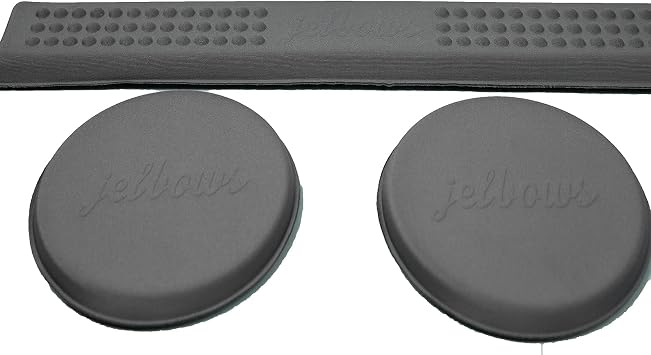 Ergonomic Gel Elbow Pads & Keyboard Wrist Rest Cushion Bundle for Desk Graphite Fabric