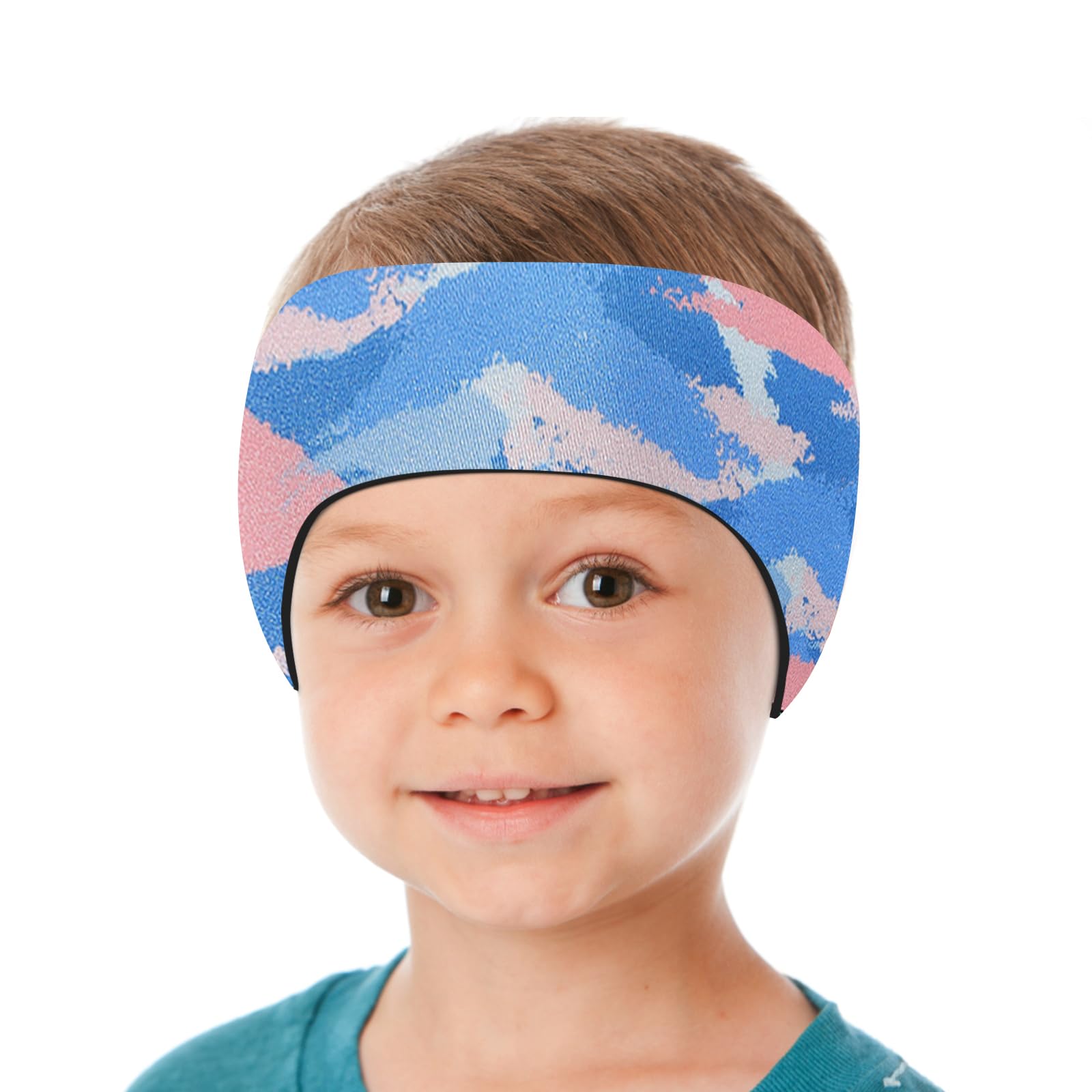 HeySplash Swimming Headband, Swimming Earplugs Kids Ear Plugs Ear Band Swimmer Ear Protection, Neoprene Ear Guard & Hair Guard for Kids Adults, Hold Earplugs in, M, Tie-dye Blue — image 1