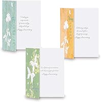 Vista 2 de Current Juego de tarjetas de felicitación de aniversario en relieve de lujo, paquete económico de 16 tarjetas con sobres blancos, 8 diseños, surtido