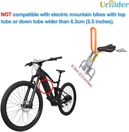 Miniatura 9 de Asiento de bicicleta para niños, asiento de bicicleta para niños de montaje frontal, apto para bicicletas de montaña, bicicletas de crucero