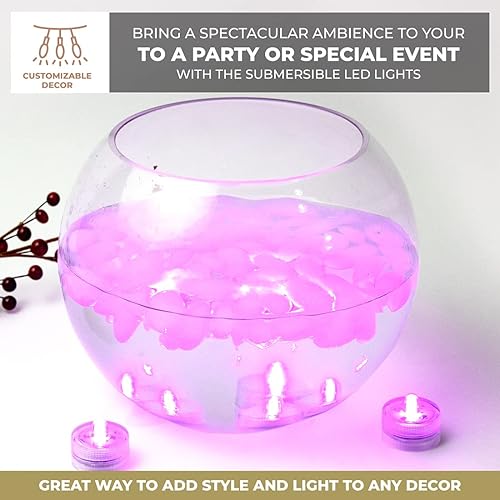 Miniatura 3 de LumaBase 68512 Luces LED sumergibles a pilas, color rosa