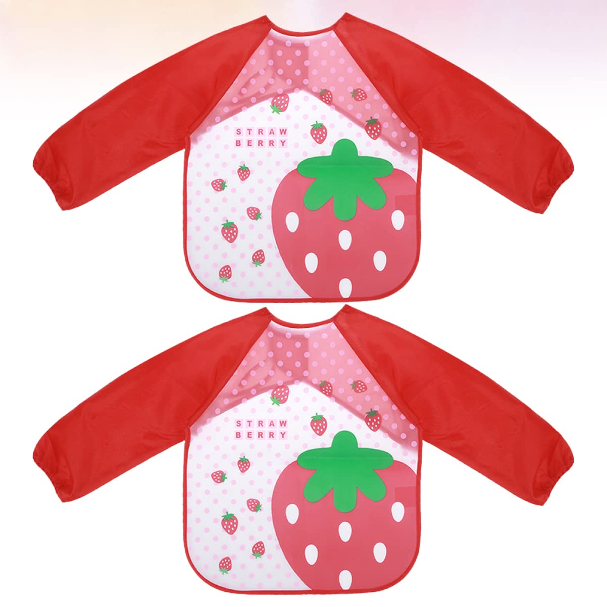 TOYANDONA 6pezzi Grembiuli Da Disegno Impermeabili Per Maniche Lunghe e Design Di Fragole Rosse Per Pittura e Cucina Facili Pulire e Riutilizzabili