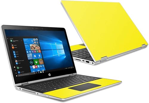 MightySkins Skin Compatible with HP Pavilion x360 15.6" (2018) - Solid Yellow | 