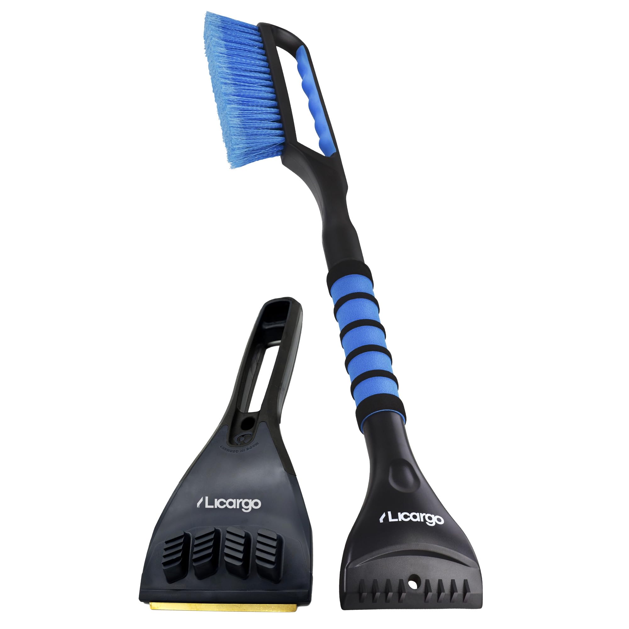 LICARGO® 2-teiliges Winter Set - Eiskratzer Recycled mit Messingklinge & Eiskratzer Auto mit Besen (67cm) - Lackschonende Borsten & Große Kante - Schnee, Schneebesen Auto Eiskratzer mit Besen