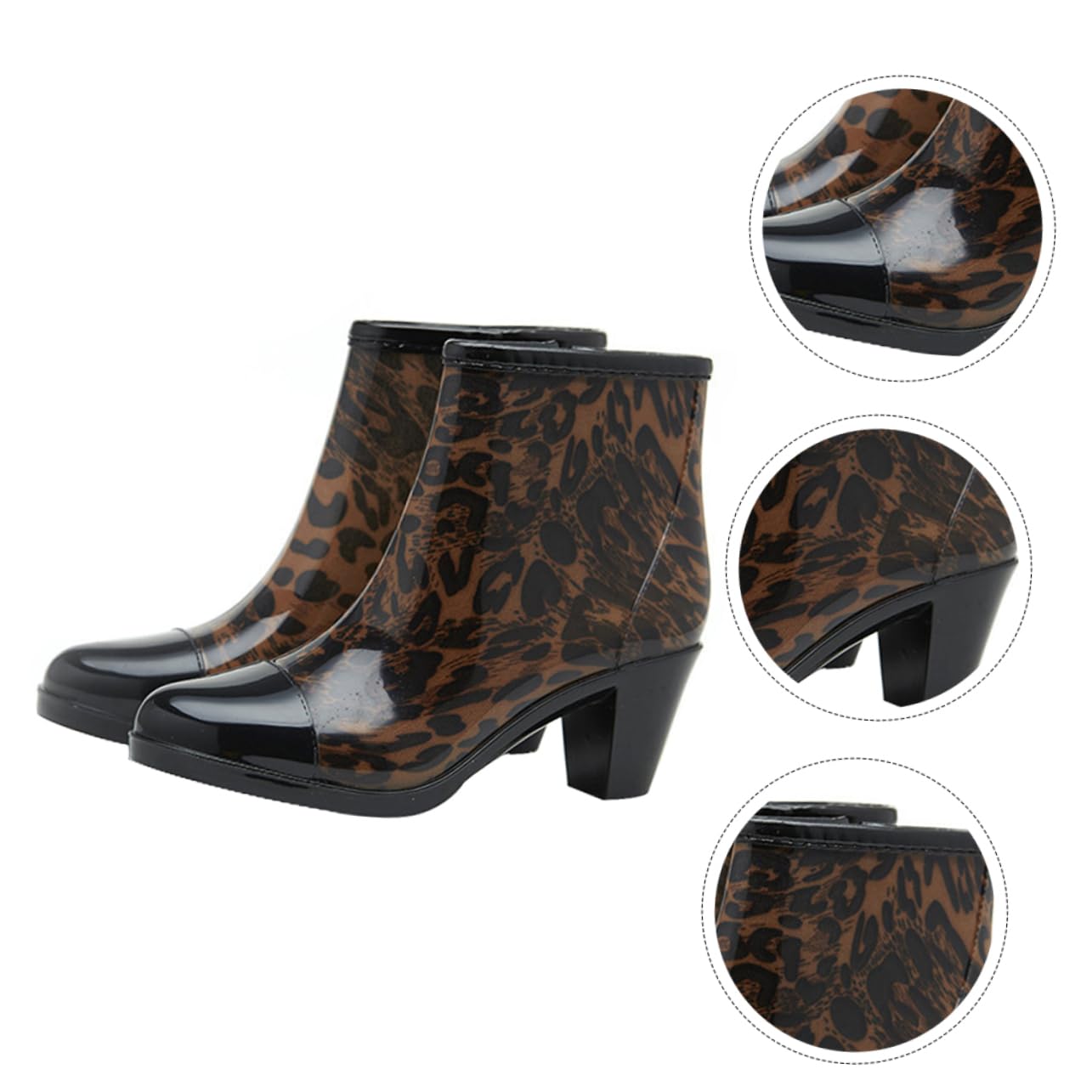 Botas De Agua De Mujer Tacones Altos Para Mujer Punta Cerrada Botines Para Con Tacon Botines De Zapatos De Tacón Para Black De Polivinilo