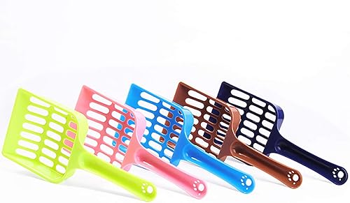 Miniatura 3 de shlutesoy Cuchara de arena para gatos, bandeja con asa, compacta, color sólido, tamiz de arena para gatos, tamaño único