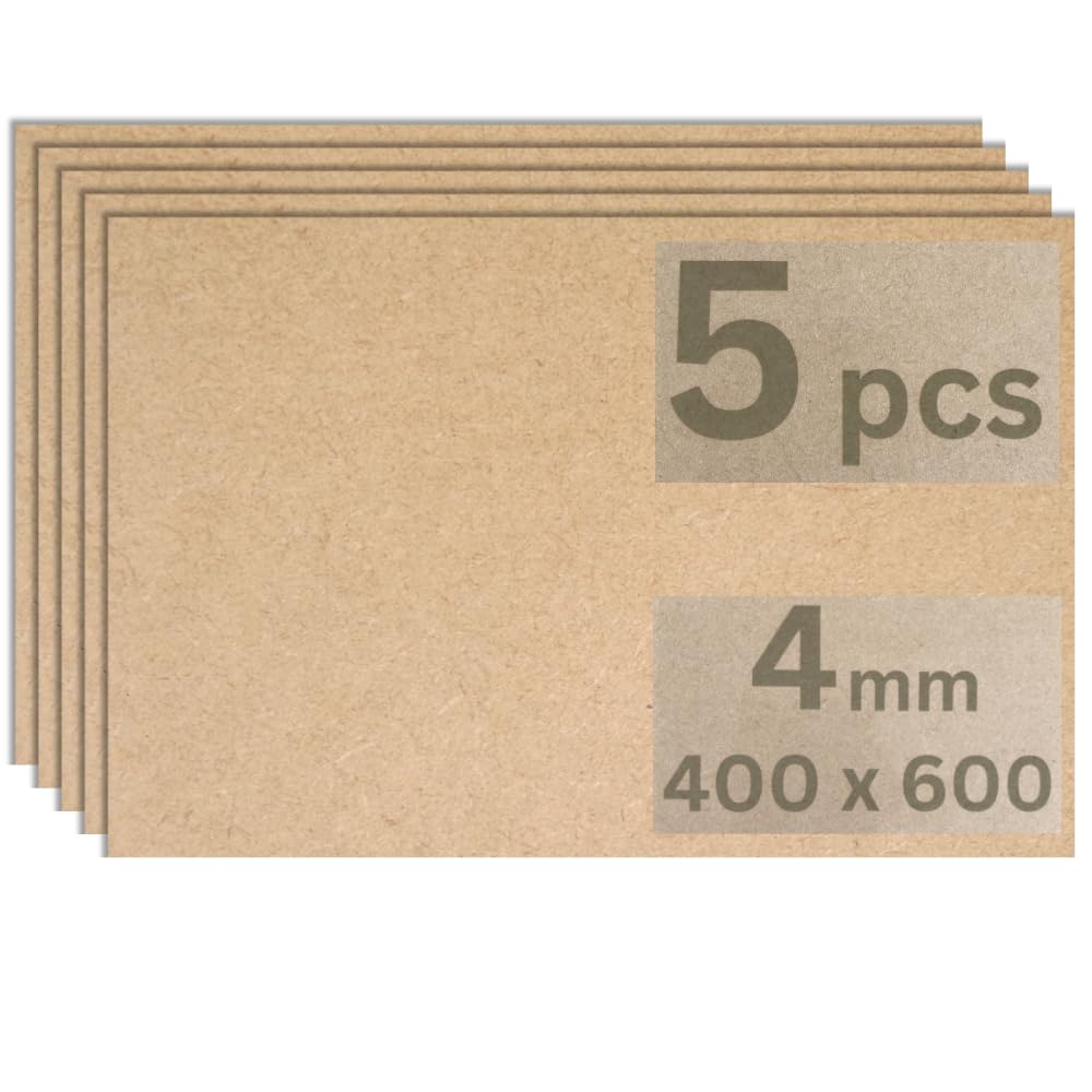 Trustleaf 4mm Sheets of MEDITE Premier MDF 400mm x 600mm Approx 16" x 24". Pack of 5