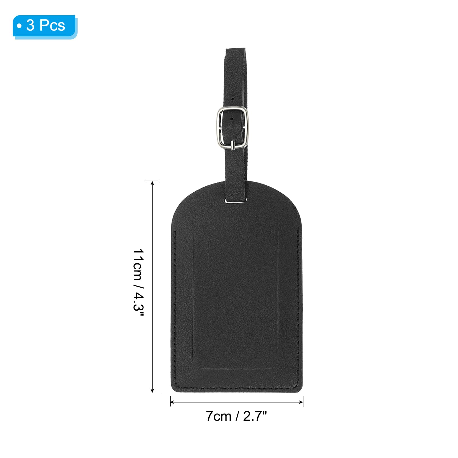 Lot De 50 Étiquettes De Bagage En Cuir PU - Carte D'Information, Sangle Réglable 22 Cm - Bleu Foncé, Pour Valises, Sacs