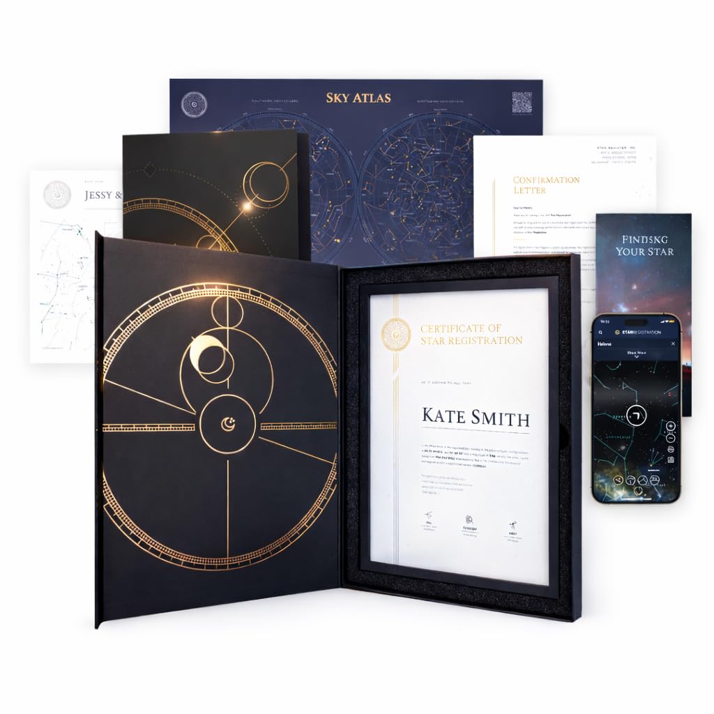 Nombre una estrella para aniversario, caja de regalo personalizada, perfecta para parejas y ocasiones especiales (diseño blanco)