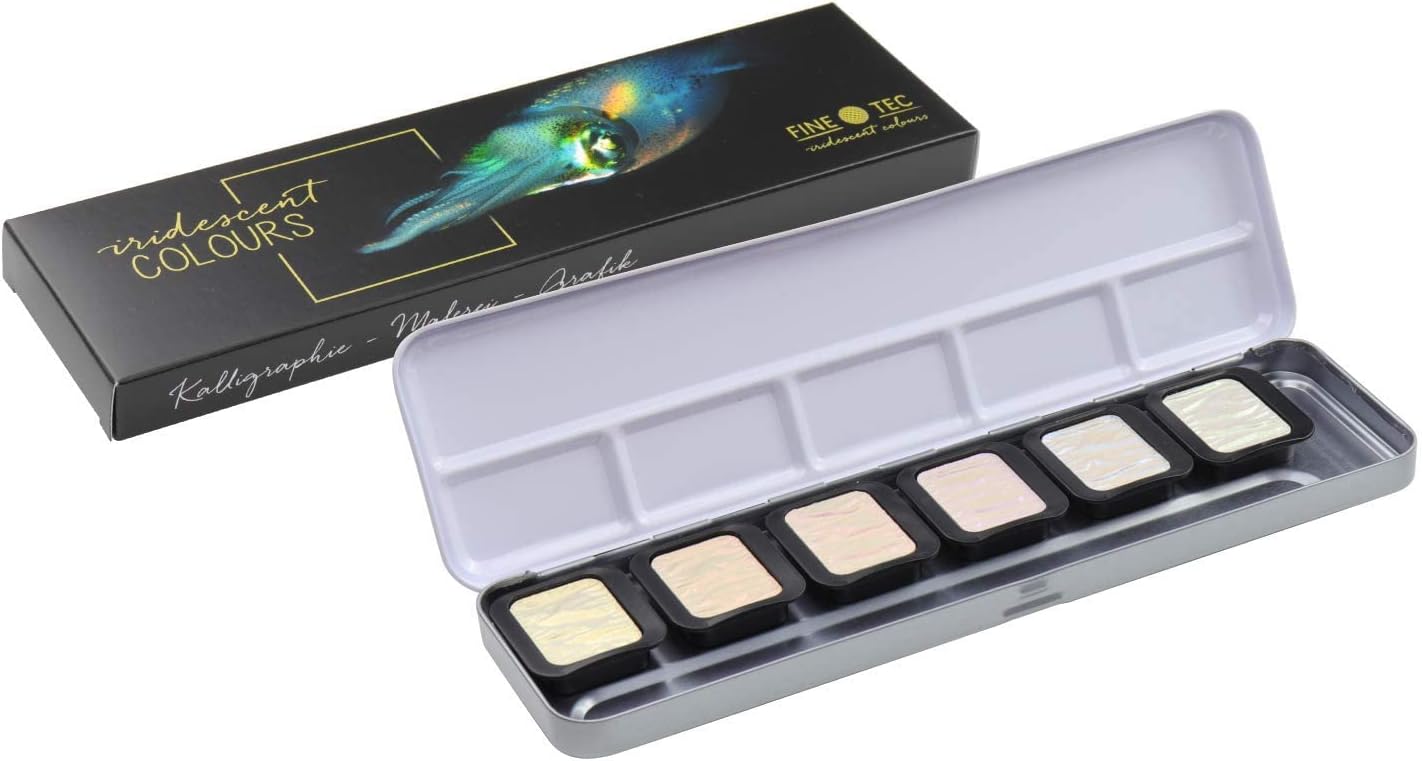 F5600 6 Iridescent Artist Colours Diameter 30 mm in Metal Case