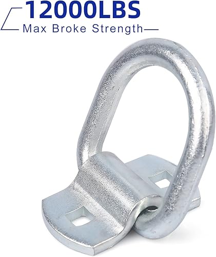 Miniatura 2 de Easily Anclaje de amarre de anillo en D de 12 pulgada 12000 libras, para soporte de caja de camión, remolque, puntos cerrados, recogida, montaje en