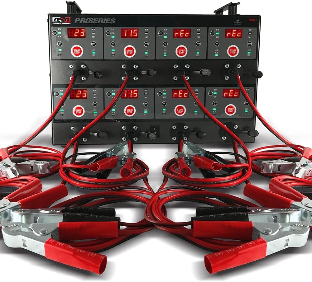 Schumacher Electric 8 Bank, 6V / 12V Battery Charger Station - Multi-Bank Charger for AGM, Gel, LFePO4 & Deep-Cycle Units - Automatic Charging, Microprocessor-Controlled - DSR127