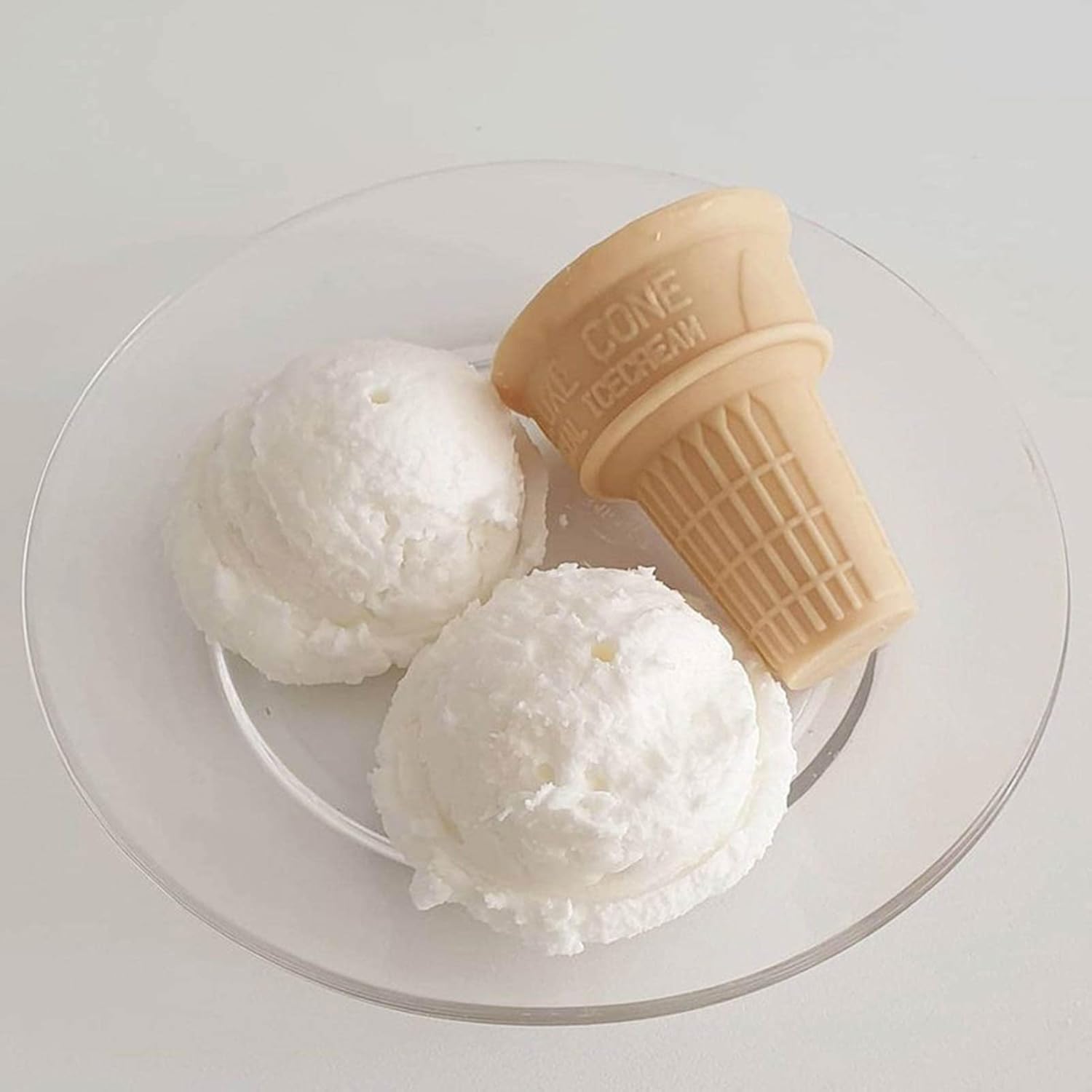 2 Pack Silicone Ice Cream Molds, Ice Cream Soap Candle Mold, Silicone Soap/Candle/Clay/Plaster Mold Ice Cream Cone Delight for Wedding Chocolate Dessert Making(Ice Cream Scoop + ice Cream Cone)