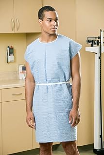 Graham Medical Exam Gown, Disposable, Scrim Reinforced, Sewn 36 Inch x 42 Inch, Blue, 260N (Case of 25)