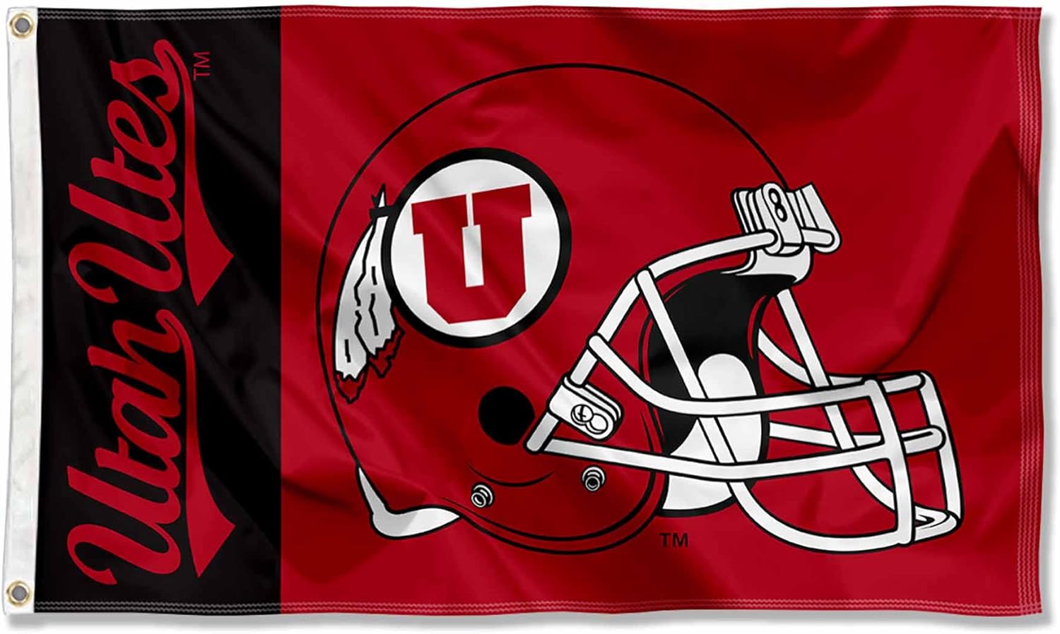 Utah Large Football Helmet 3x5 College Flag