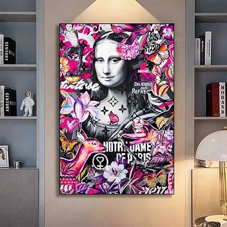 Amazon Co Jp おしゃれ 特大 現代 ポップ アート ポスター 海外 インテリア グッズ 絵 雑貨 おしゃれ 大 Pop ストリート ファッション モナリザ Street ホーム キッチン