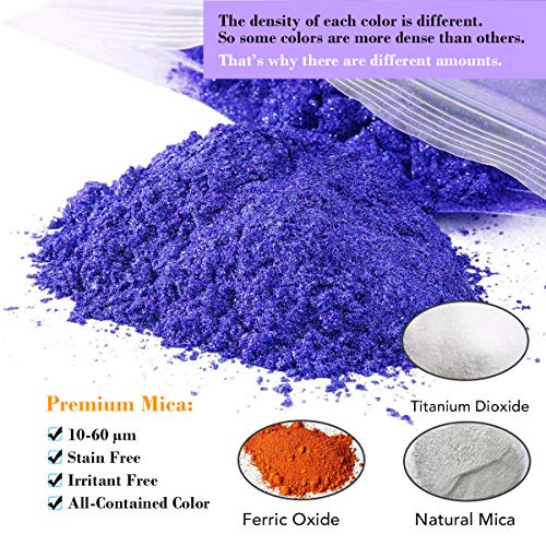 DEWEL 24er Epoxidharz Farbe, Metallic Mica-Pulver Farbe zur Farbherstellung für Resin Harz Seife, Jede Farbe ca. 10g – Bild 4