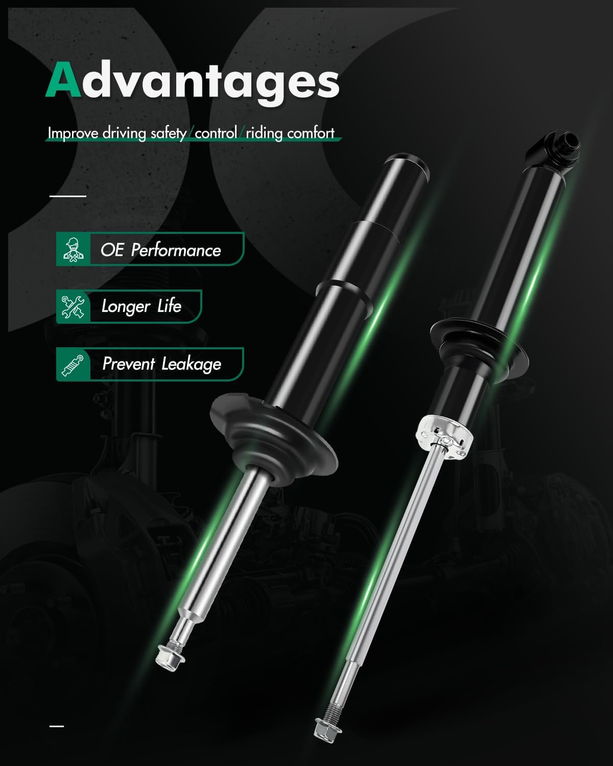 SCITOO 4pcs Front Rear Shock Absorbers Fit for BMW 525i 2004-2007,for 528i 2008-2010,for 530i 2004-2007,for 535i 2008-2010,for 545i 2004-2005,for 550i 2006-2010 Auto Suspension Assembly Replacement