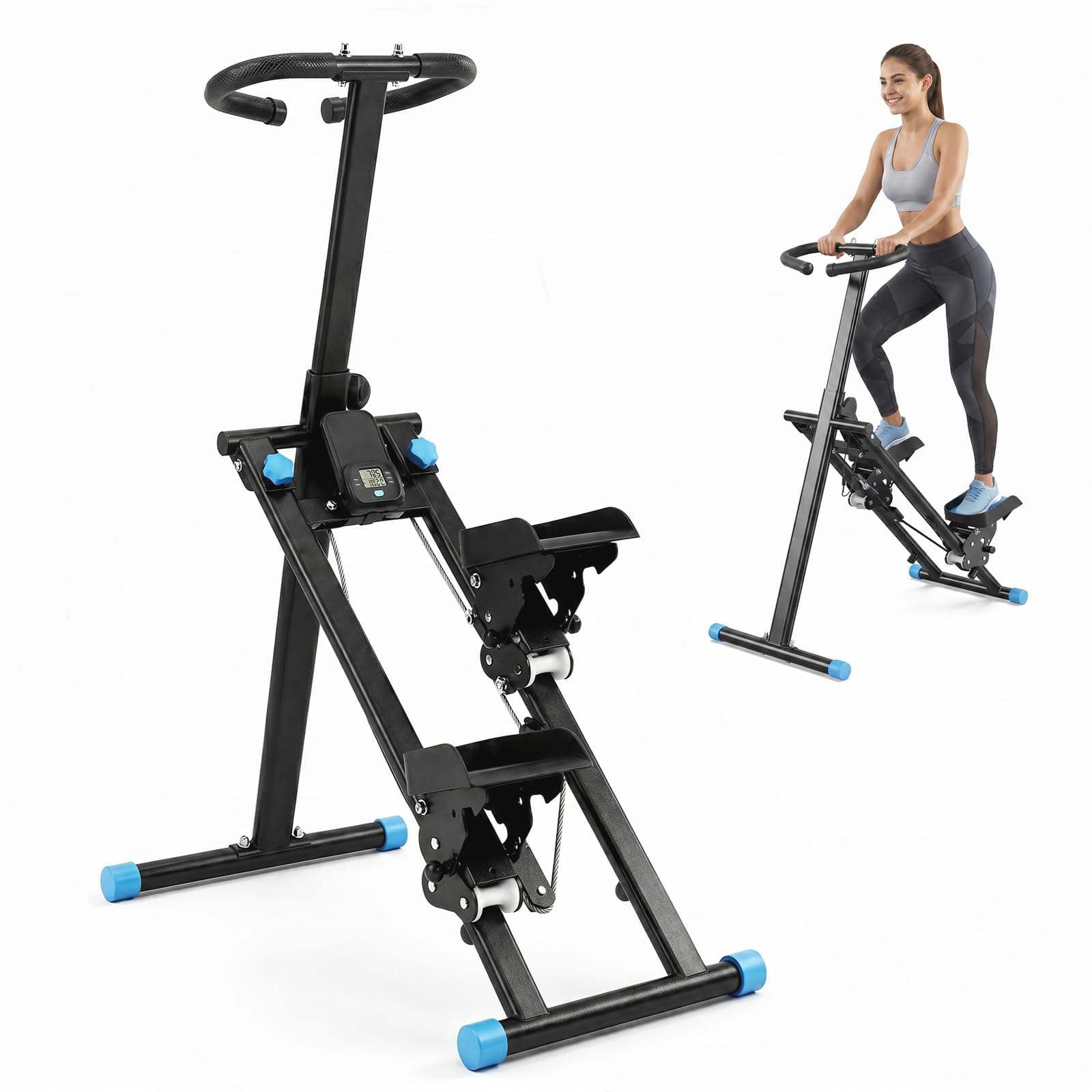 Centra Stair Stepper for Home Gym, Full Body Workout Vertical Climber Machine with Adjustable Pedals & Handlebar, Foldable Low Impact Cardio Equipment