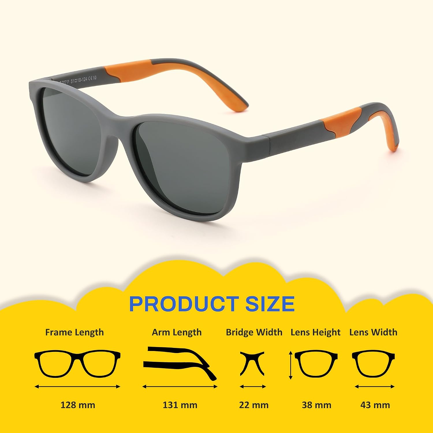 Pro Acme Toddler Sunglasses Kids Polarized UV400 Protection TPEE Retro Sun Glasses for Boys Girls Age 2-8