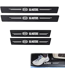 4Pcs for Car Door Sill Protector Carbon Fiber Leather Sticker, Door Entry Guard (Compatible for KI-A Sonet, Carens, Carnival, Seltos, EV6)