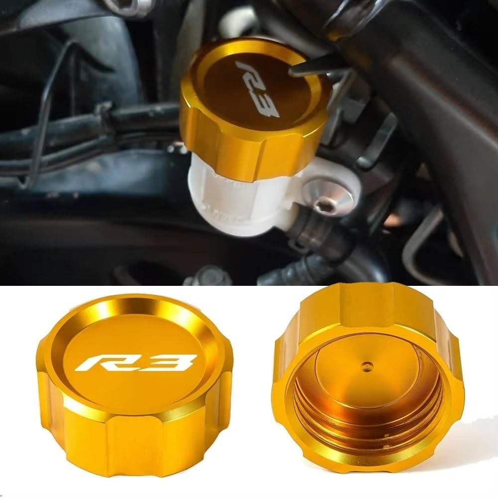 Front Brake Reservoir Cap For R3 YZF-R3 YZFR3 2015-2024 Motorcycle Front Rear Brake Fluid Reservoir Cap Cylinder Cover Guard Oil Filler