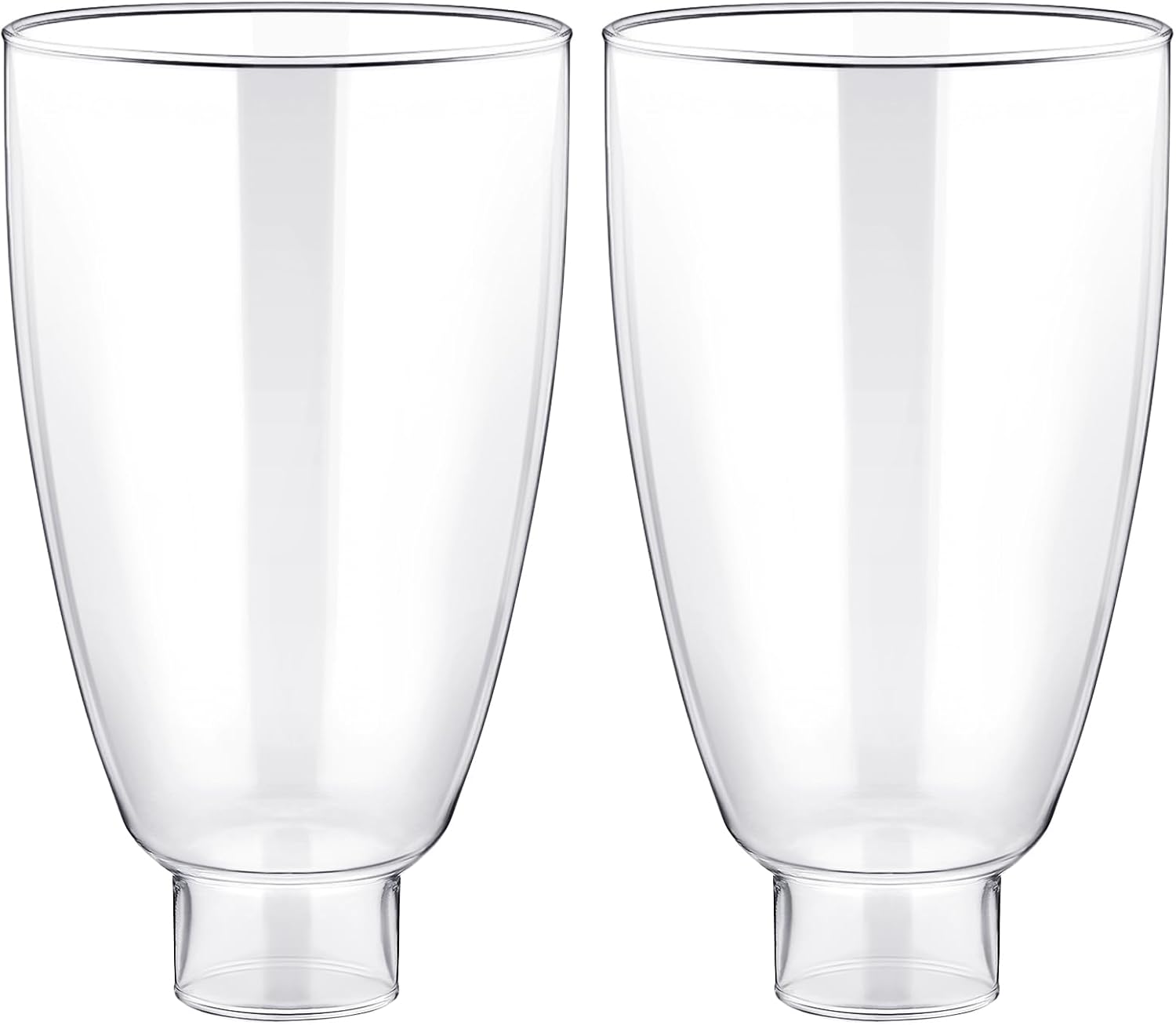 2 Pcs 6.5 Inch Clear Glass Lamp Shade, Colonial Style Glass Shade Replacement for Sconces and Other Lighting Fixtures, 3 3/4 Diameter, 1 5/8 Fitter, Clear