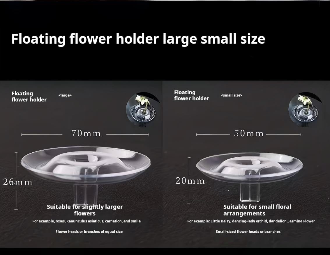 20 PCS Floating Flower Frog Set, Acrylic Floating Flower Arranger for Vase, Ikebana Flower Holder Insert, Hydroponic Flower Arrangement Disc for Centerpiece, Home Decor (10 Small + 10 Large)