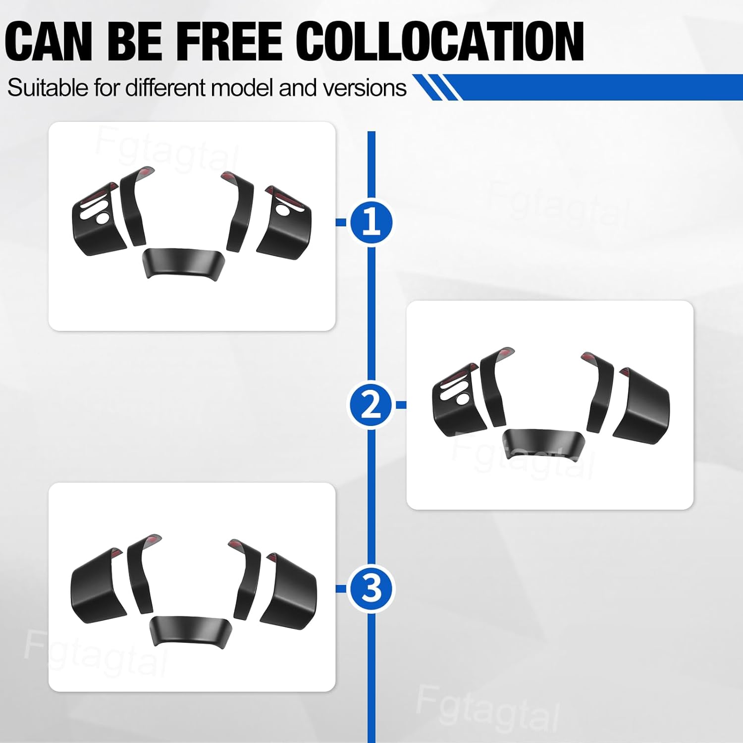 Fit for Toyot@ FJ Cruiser 2007-2021 Center Console Button Cover, ABS Car Center Console Panel Protection Frame Molding Sticker Trim, 7PCS (Matte Black)