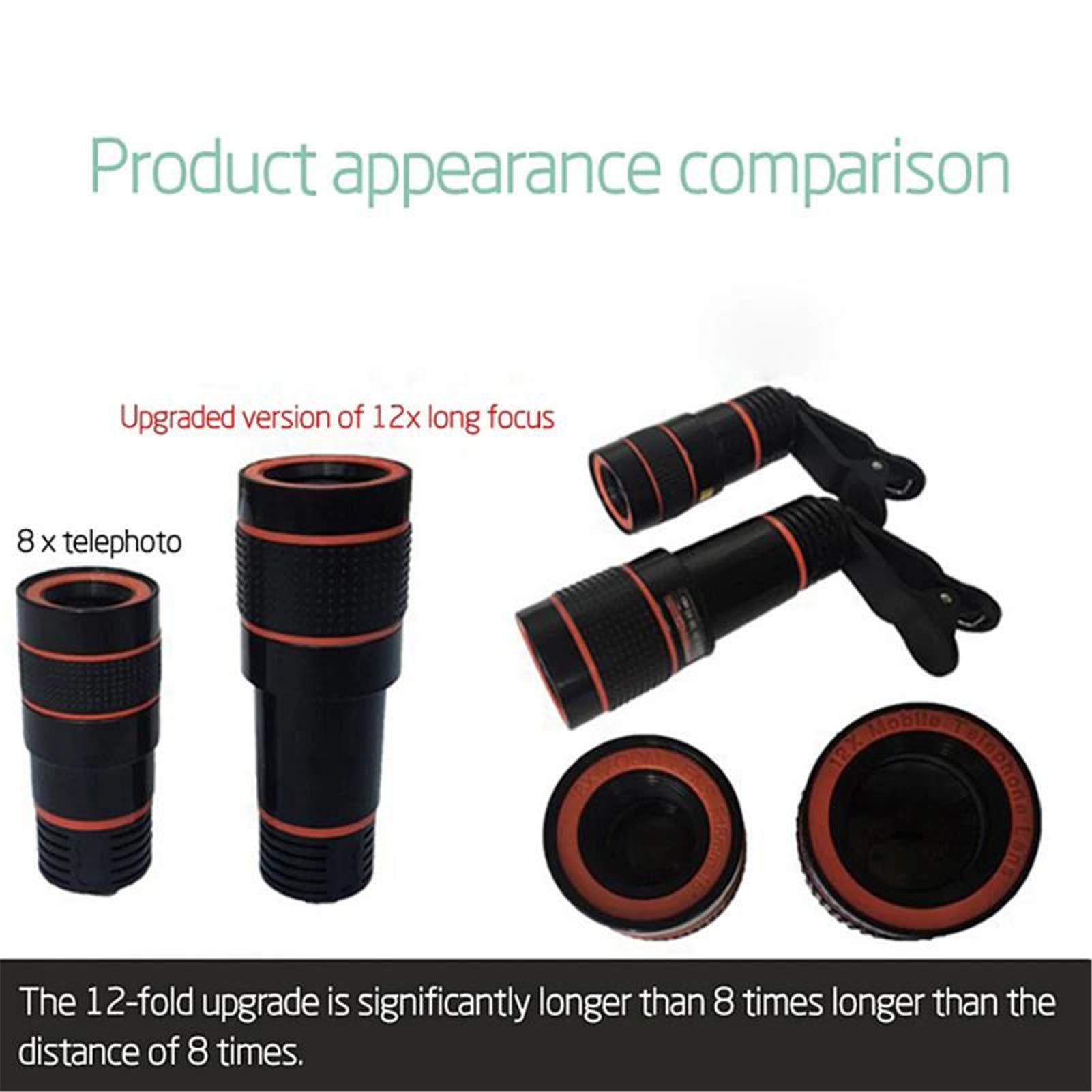Kit de Lentes de cámara para teléfono Celular, telescopio monocular Universal, cámara con Zoom de teleobjetivo, Lente para teléfono Inteligente móvil, Montaje para la mayoría de los teléfonos