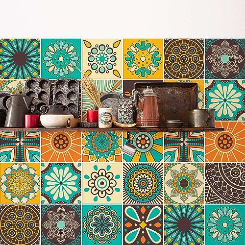 RE-COVERTILES Stickers Carrelage 24 Pièces 10x10 cm Modèle PS00181
