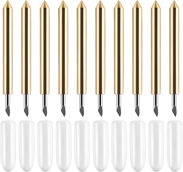 10PCS Premium Fine Point Cutting Blades Compatible with Maker/Maker 3/Explore Air/Air 2/Explore Air 3 Cutting Machines Replacement Blade for Glitter Vinyl, Cardstock, Faux Leather Adhesive Foil Vellum