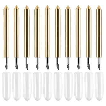 10PCS Premium Fine Point Cutting Blades Compatible with Maker/Maker 3/Explore Air/Air 2/Explore Air 3 Cutting Machines Replacement Blade for Glitter Vinyl, Cardstock, Faux Leather Adhesive Foil Vellum