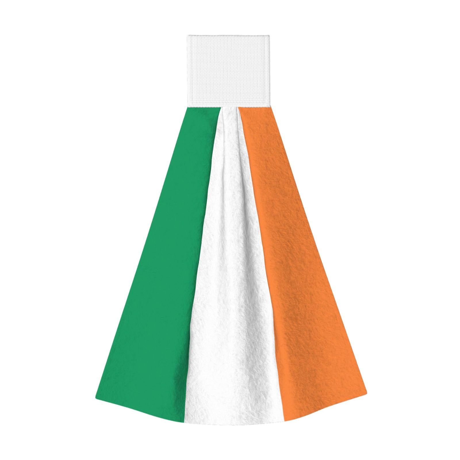 DUWAA Irish Flag Print Hanging Hand Towel Quick Dry Bathroom Towel Soft Kitchen Towel