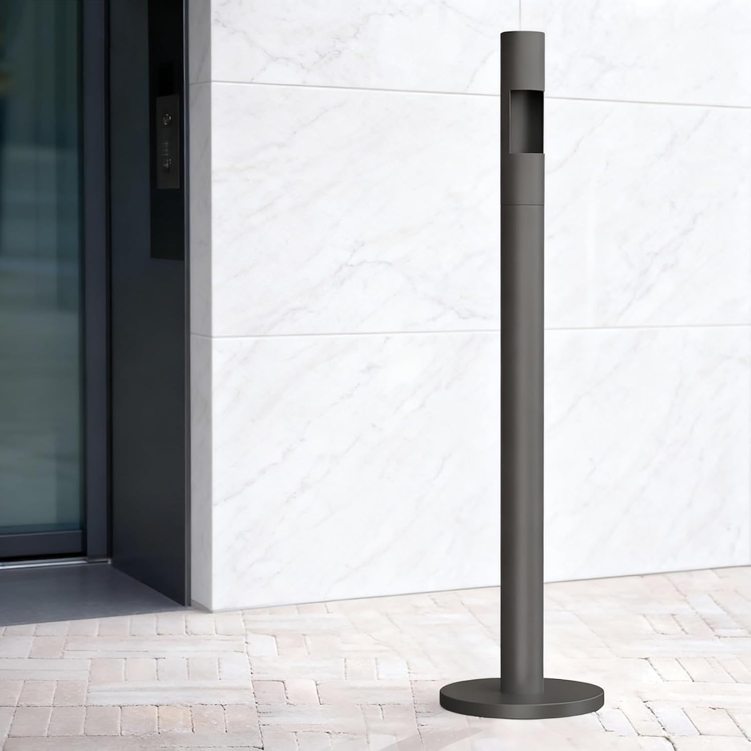 Stainless Steel Outdoor Ashtray Trash Can - Waterproof, Durable for Commercial Use in Gardens, Porches, Hotels, Garages & Shopping Centers - Modern Design & Easy to Clean