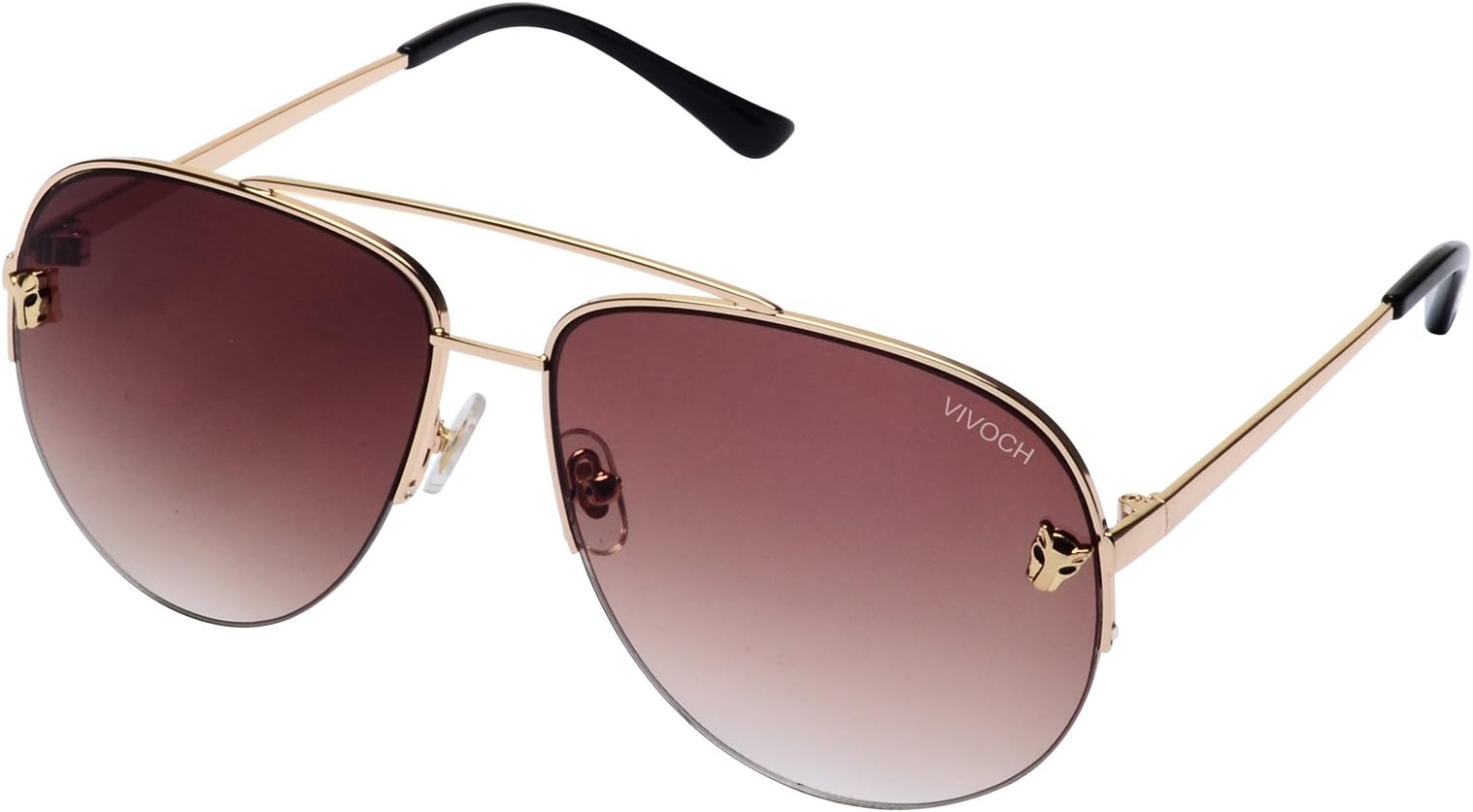 VIVOCH, Aviator Sunglasses Military Style Polarized UV400 for Men and Women, MW03, Coffee