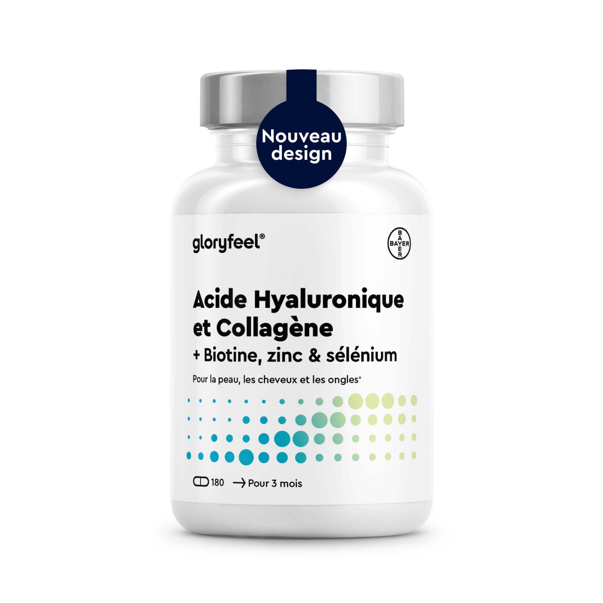 Collagene Type 1 & 3 avec Acide Hyaluronique, 180 Gélules, Enrichi en Vitamines 