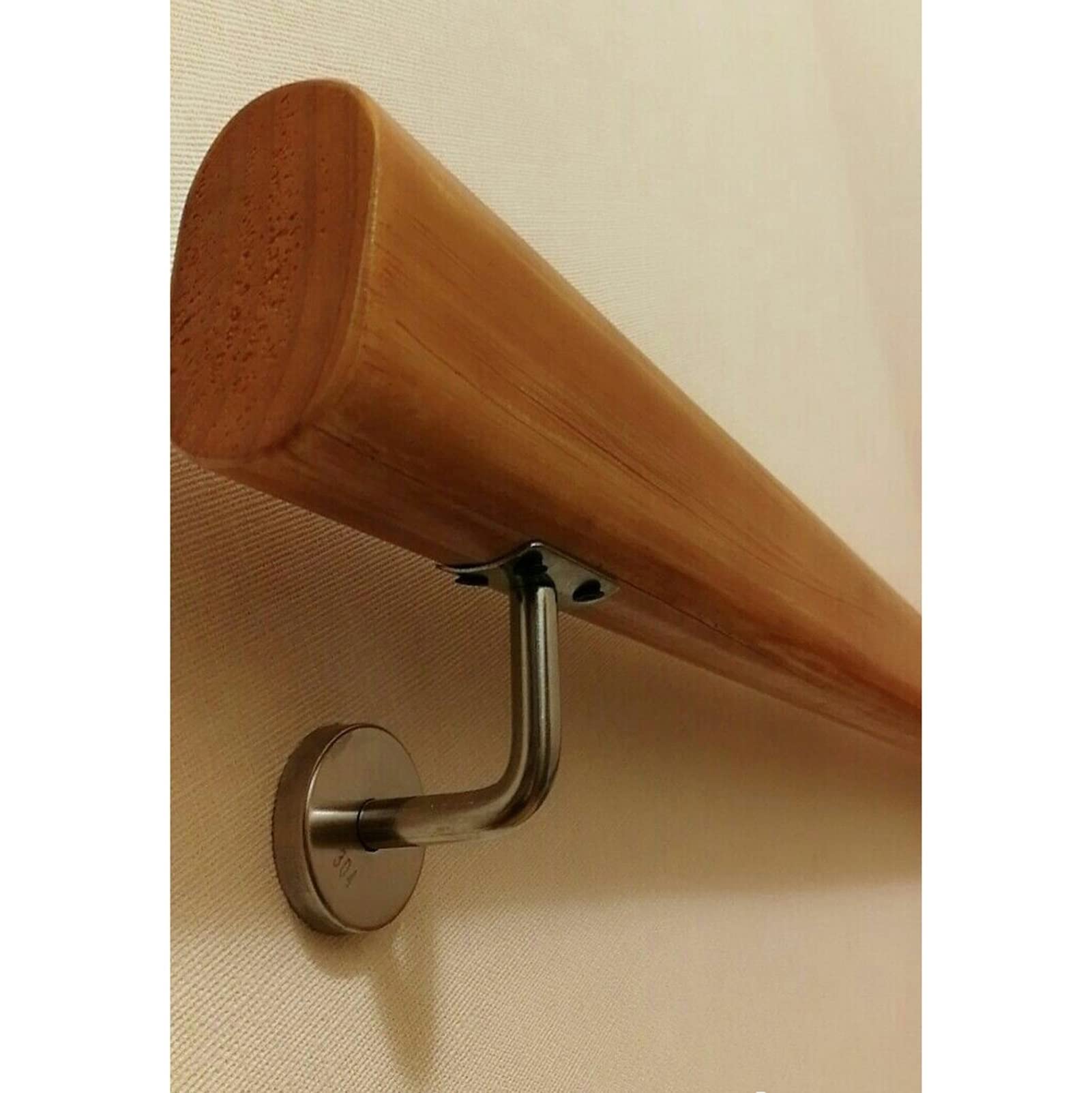 1ft- 20ft Staircase Handrails Solid Wood Stair Handrail Non-Slip Safety Banister Stair Railing Wall Mounted Corridor Support Rod for Indoor Loft Deck(450cm)