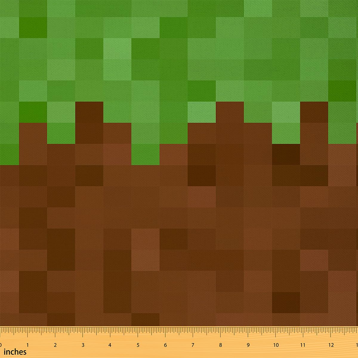Homemissing Pixel Spiel Stoff 276x150cm für Stühle Grün Braun Camo Stoff Meterware Cartoon Dekorative Polsterstoff