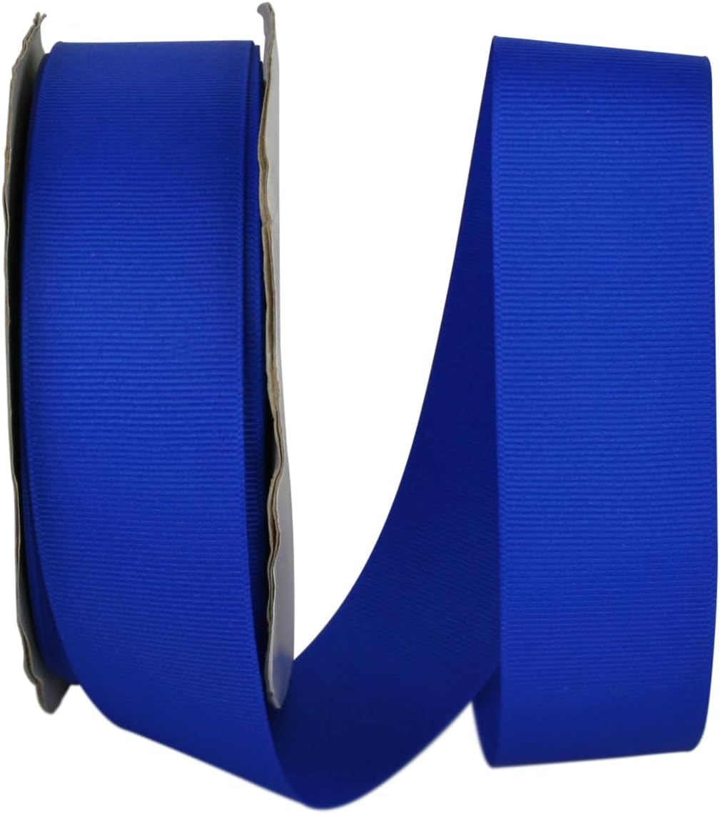 Reliant Ribbon Grosgrain Texture Ribbon, 1-1/2 Inch X 50 Yards, Electric Blue