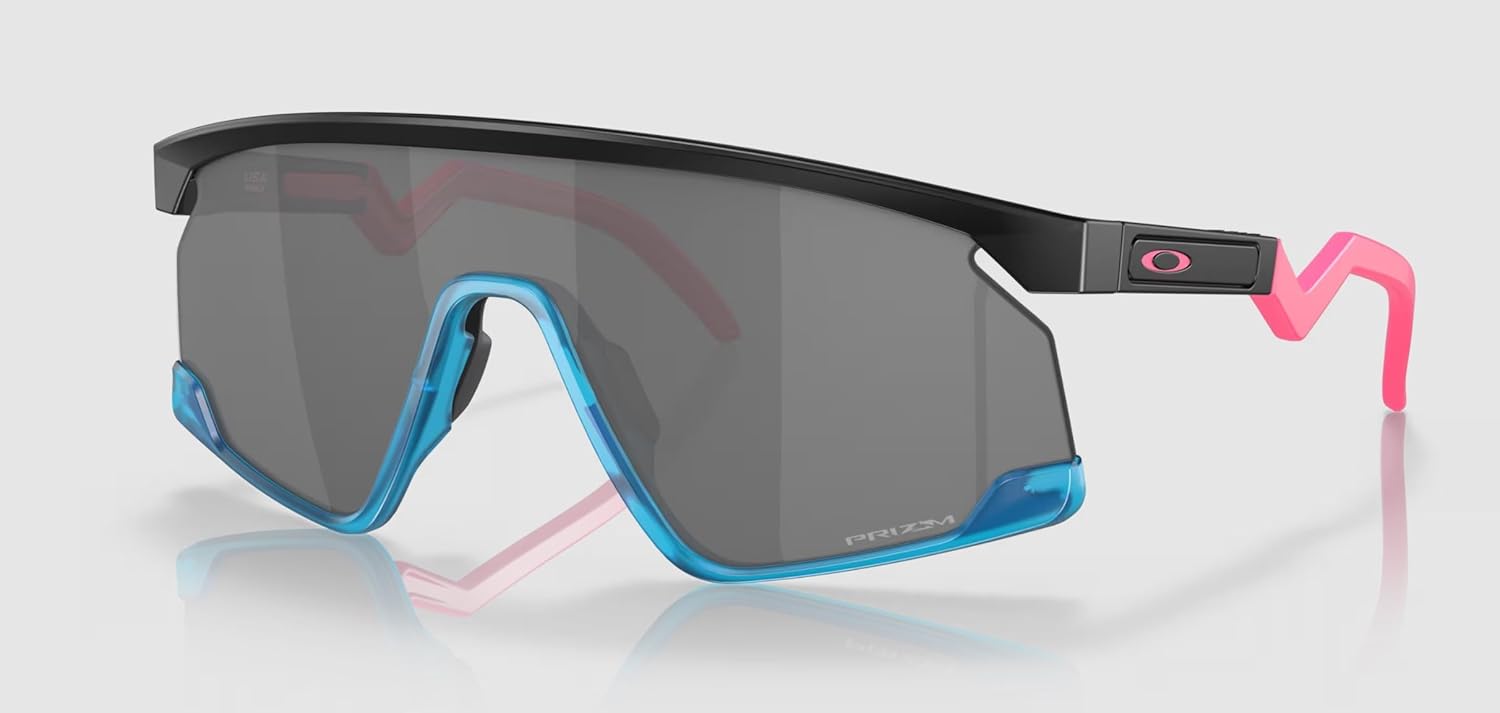Oakley BXTR Sunglasses Matte Black/Pink/Teal with Prizm Black Lens