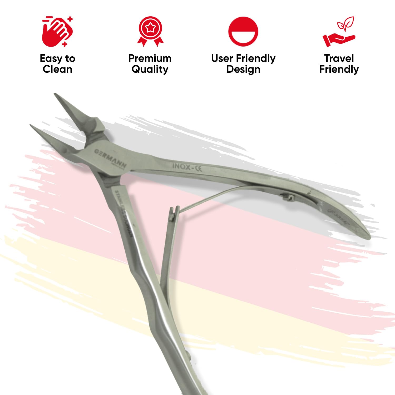 YNR Coupe-ongles incarnés professionnels – Podologie de podologie, très résistant pour ongles très épais, ongles champignons, coupe-ongles incarnés côté coin, coupe de précision avec un minimum