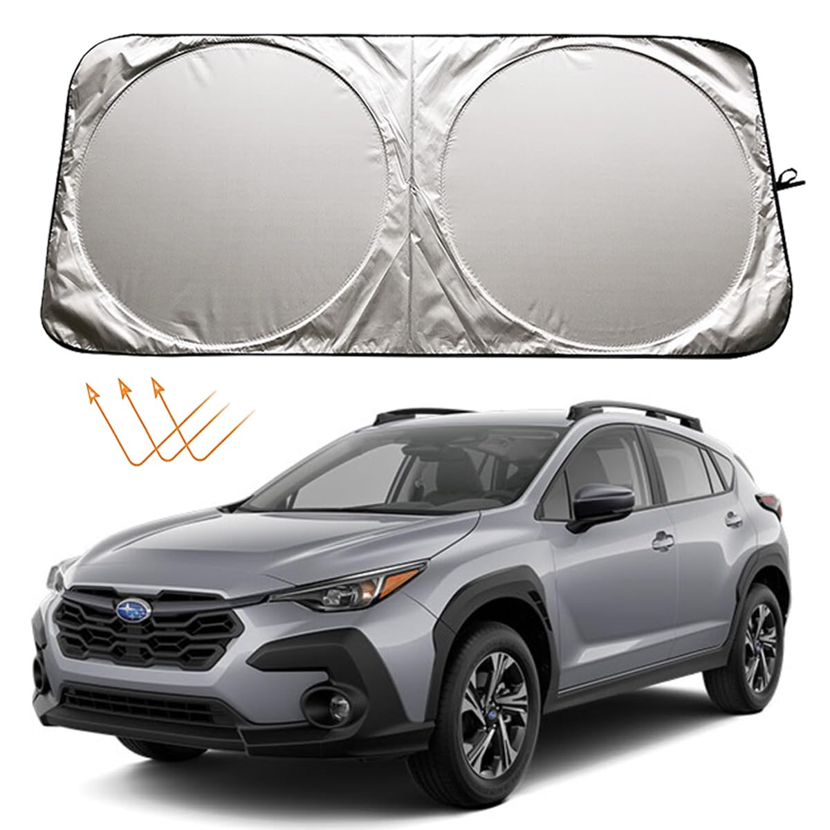 XHRING Windshield Sun Shade for Subaru Crosstrek 2016-2025 Forester 1998-2024 2025 Outback 2010-2025 Impreza 2012-2025 Accessories, Car Front Window Sunshade Sun Visor Shield for Subaru Accessories