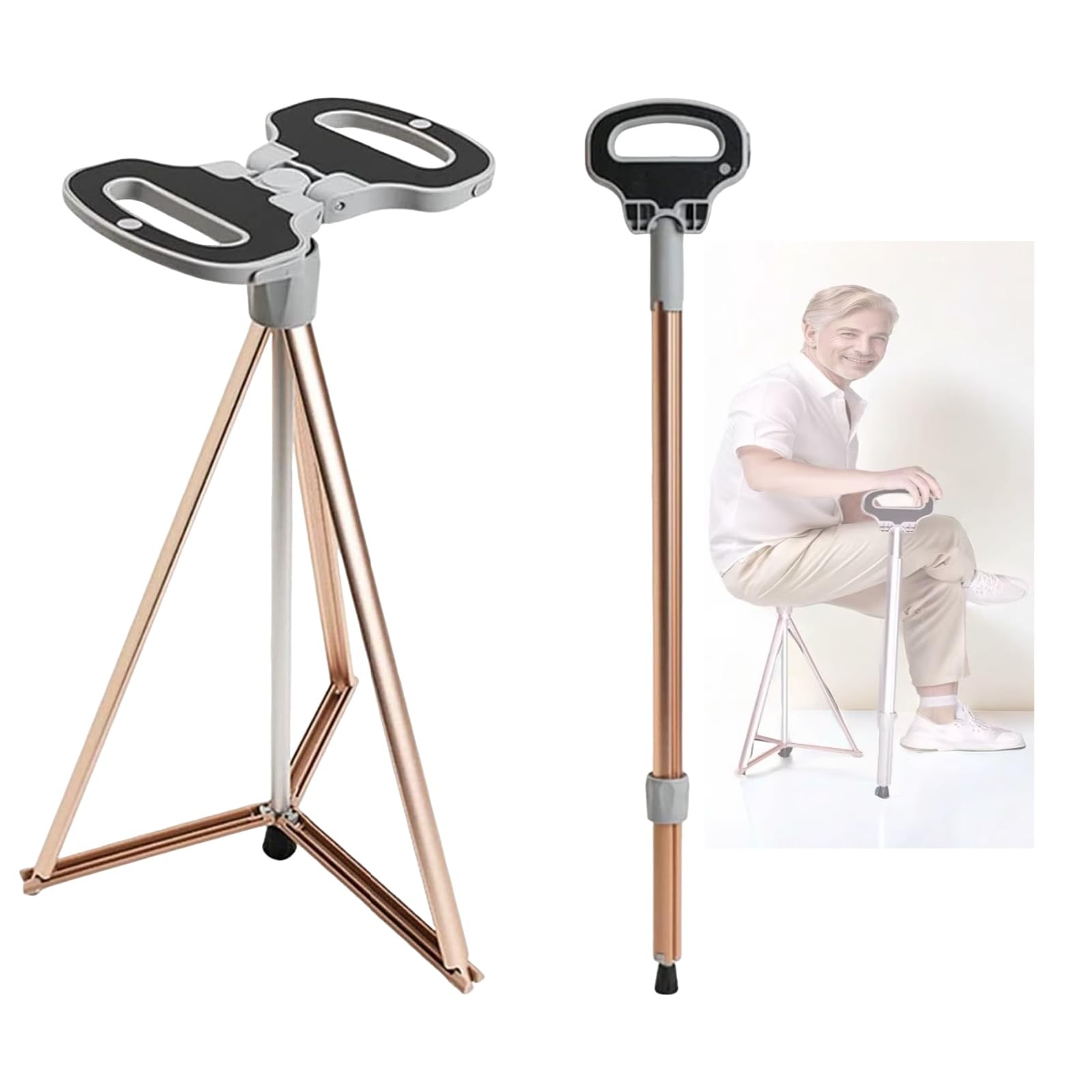 ステッキ チェアー Amazon.co.jp: ZLPHOENX ステッキチェア 折りたたみ式 軽量3段