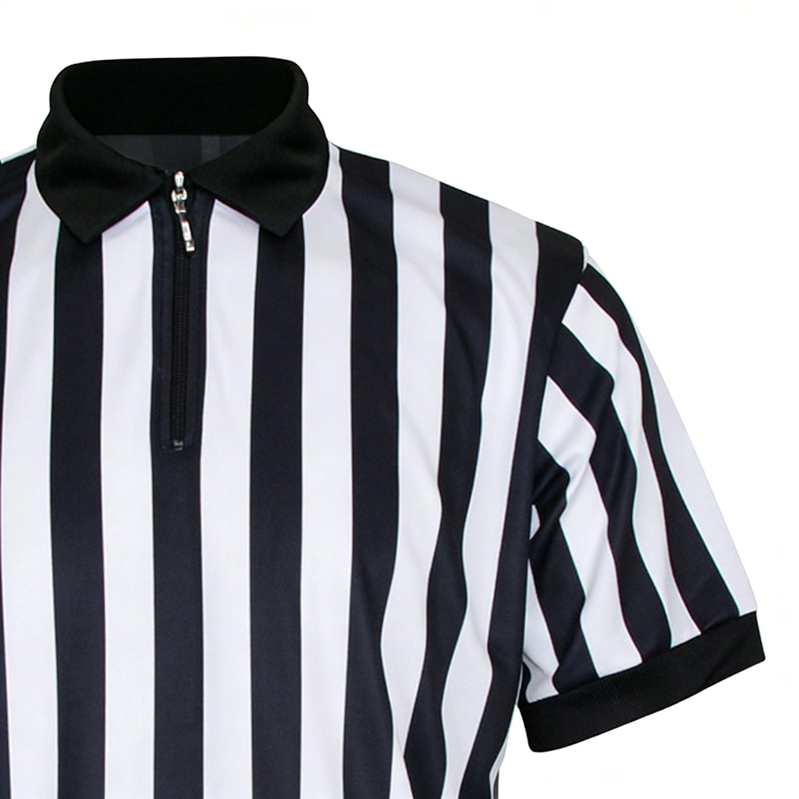 Set di maglia da arbitro a righe, maglietta a maniche corte con scollo a V e pantaloni, da calcio, basket, hockey, pallavolo, baseball, softball, palestra, uniforme sportiva per arbitri e partite di