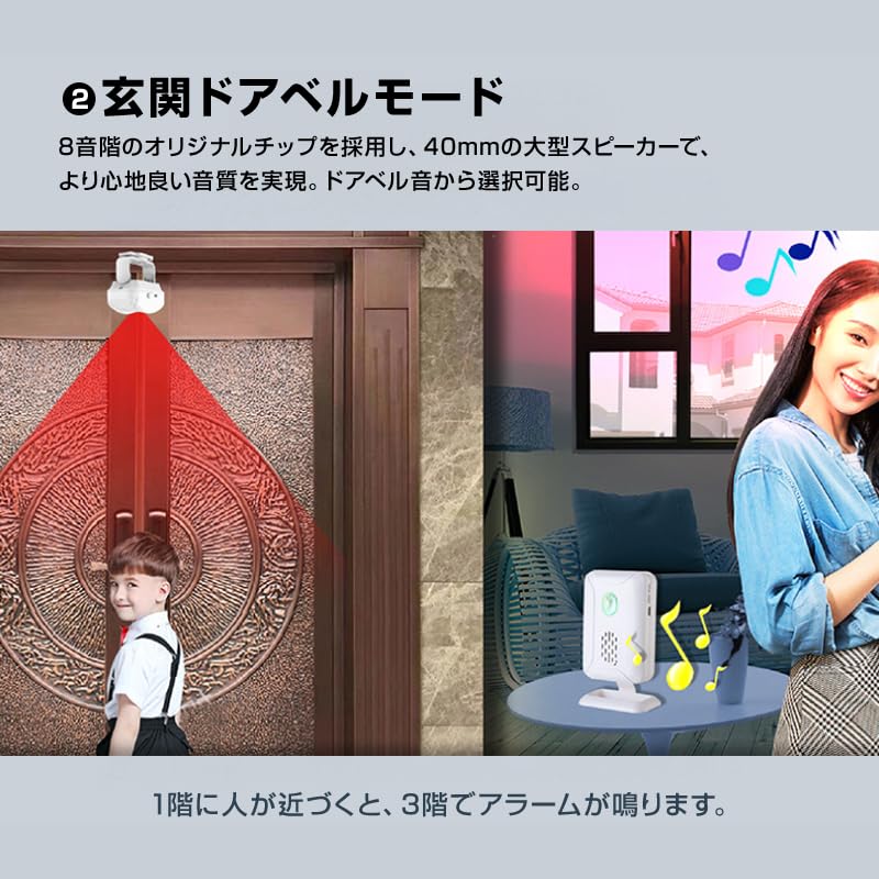 人感センサー ワイヤレスチャイム 受信機2個と赤外線センサー1個セット 屋内用 Amazon.co.jp: 人感センサー ワイヤレスチャイム 受信機2個と