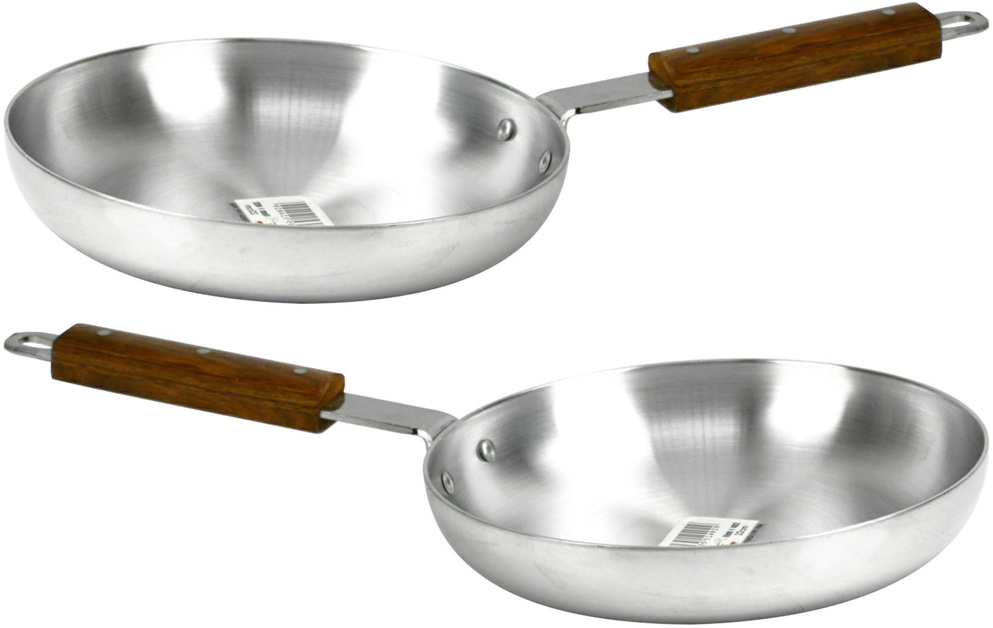 Cooking Pan Sets Frying Pan with Long Wooden Handle Suitable for Gas & Hob (2 Pans 28cm)