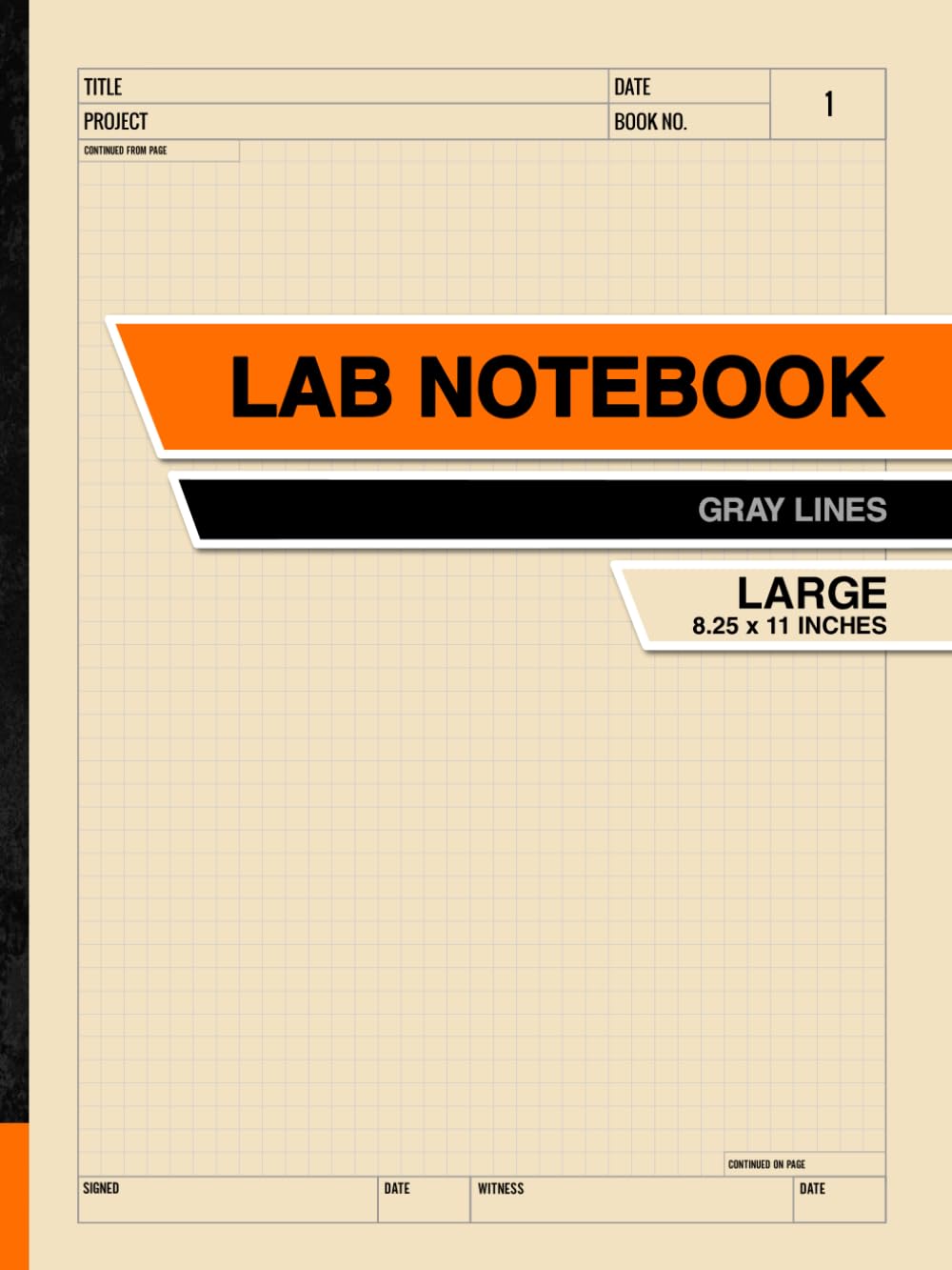 Lab Notebook: For Students | Gray Lines | 5x5 Inch Grid | Large