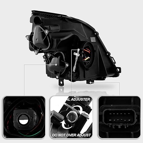 Miniatura 3 de ACANII - Para [modelo HID/Xenon] 2008-2014 Cadillac CTS Negro LED DRL Faros Faros Faros Par Par Izquierdo+Derecho